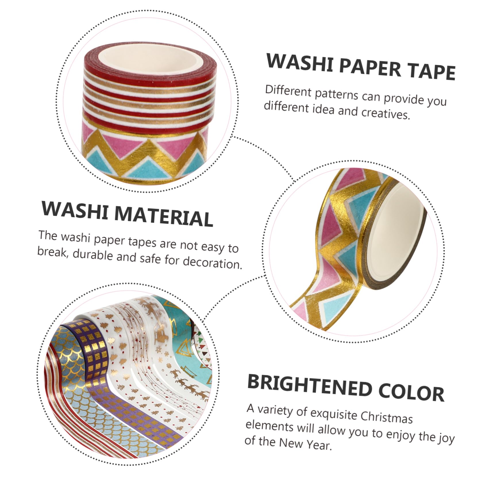Abaodam 36pezzi Nastro Adesivo Decorativo Natalizio Di Washi Tape Con Motivi Festivi Per Scrapbooking Decorazioni e Regali Di Natale