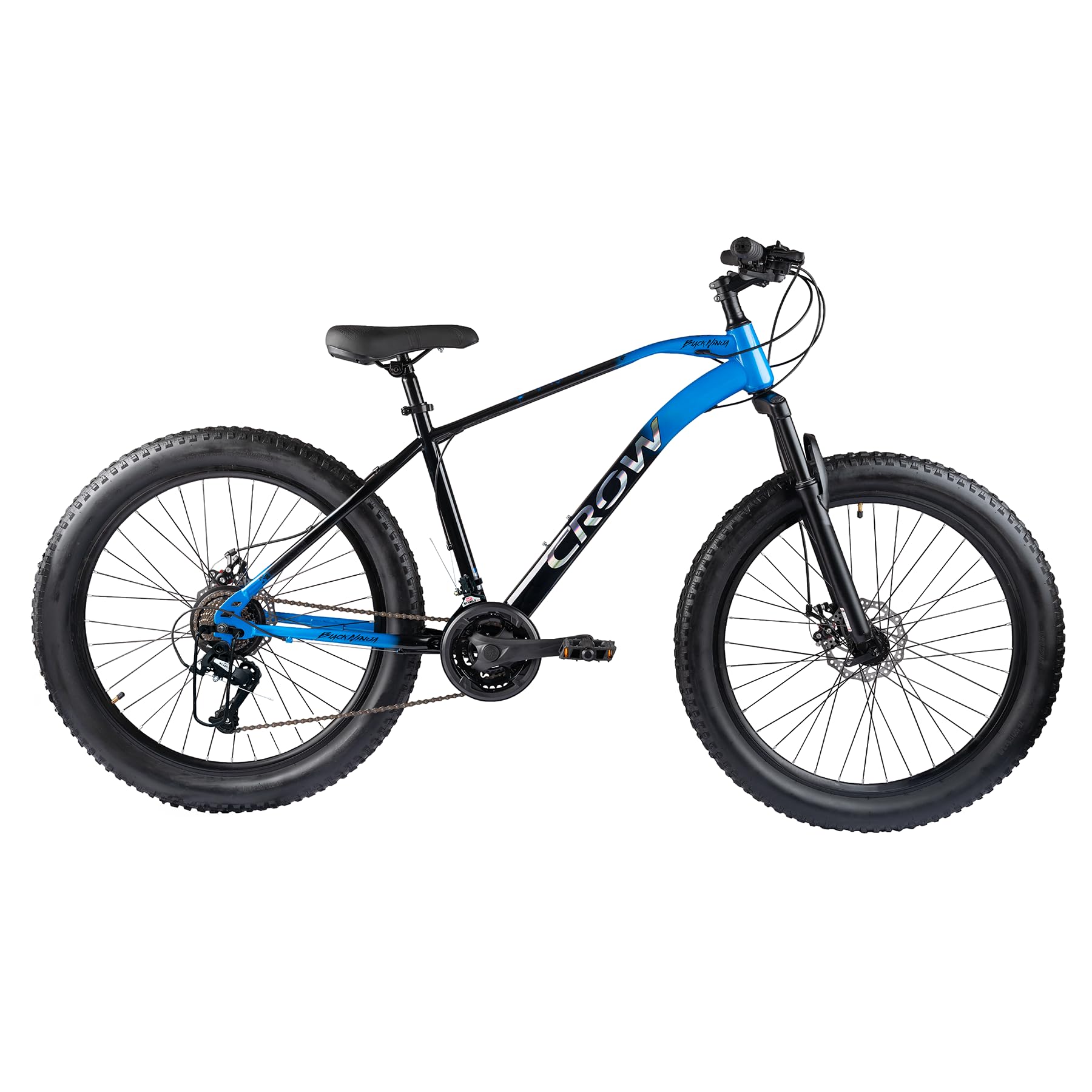 CROW - Black Ninja Fat 21 Gear Cycle for Boys |Bicycle for Men Adult| Cycle for Adults/Men| MTB with Front Suspension & Dual disc Brakes | Unisex 26" INCH MTB-image-49