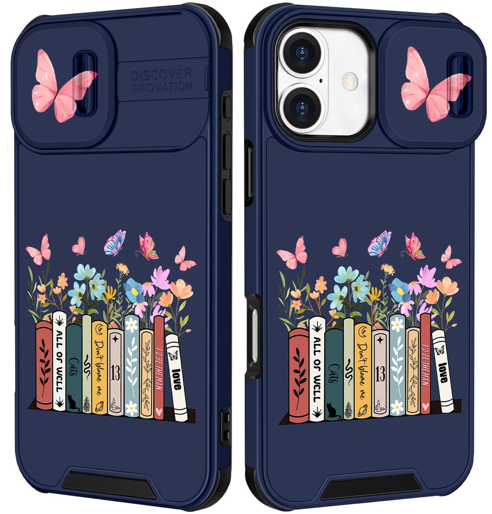 Funermei for iPhone 16 Case - Women Girls Cute Phone Cover Girly Pretty Aesthetic Book Unique Design with Camera Cover Funda for Apple for iPhone 16