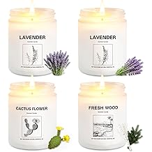 Scented Candles for Home,4 Pack Soy Candle Gift Set with 4 Fragrance Scents,Aromatherapy Lavender Floral &amp; Wood Candles for Relaxation,Long Lasting Spa Candles for Bedroom Bathroom Gifts for Women