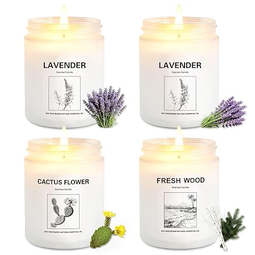 4 Pack Soy Wax Candle Gift Set – Long Lasting