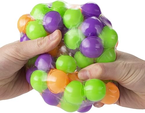 Miniatura 3 de Bola de estrés de molécula gigante aplasta, estira y aprieta este orbe gigante lleno de esferas cubiertas de Google