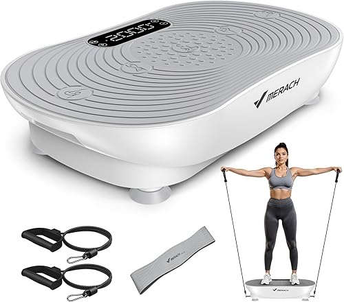 Miniatura 9 de MERACH Vibration Plate Exercise Machine, Vibrating Platform for Lymphatic Drainage Weight Loss Muscle Activation, Full Body Home Exercise Equipment