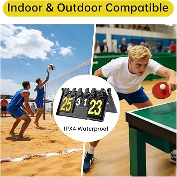 Portable Flip Scoreboard, 0-31 Score Digits & 0-9 Games