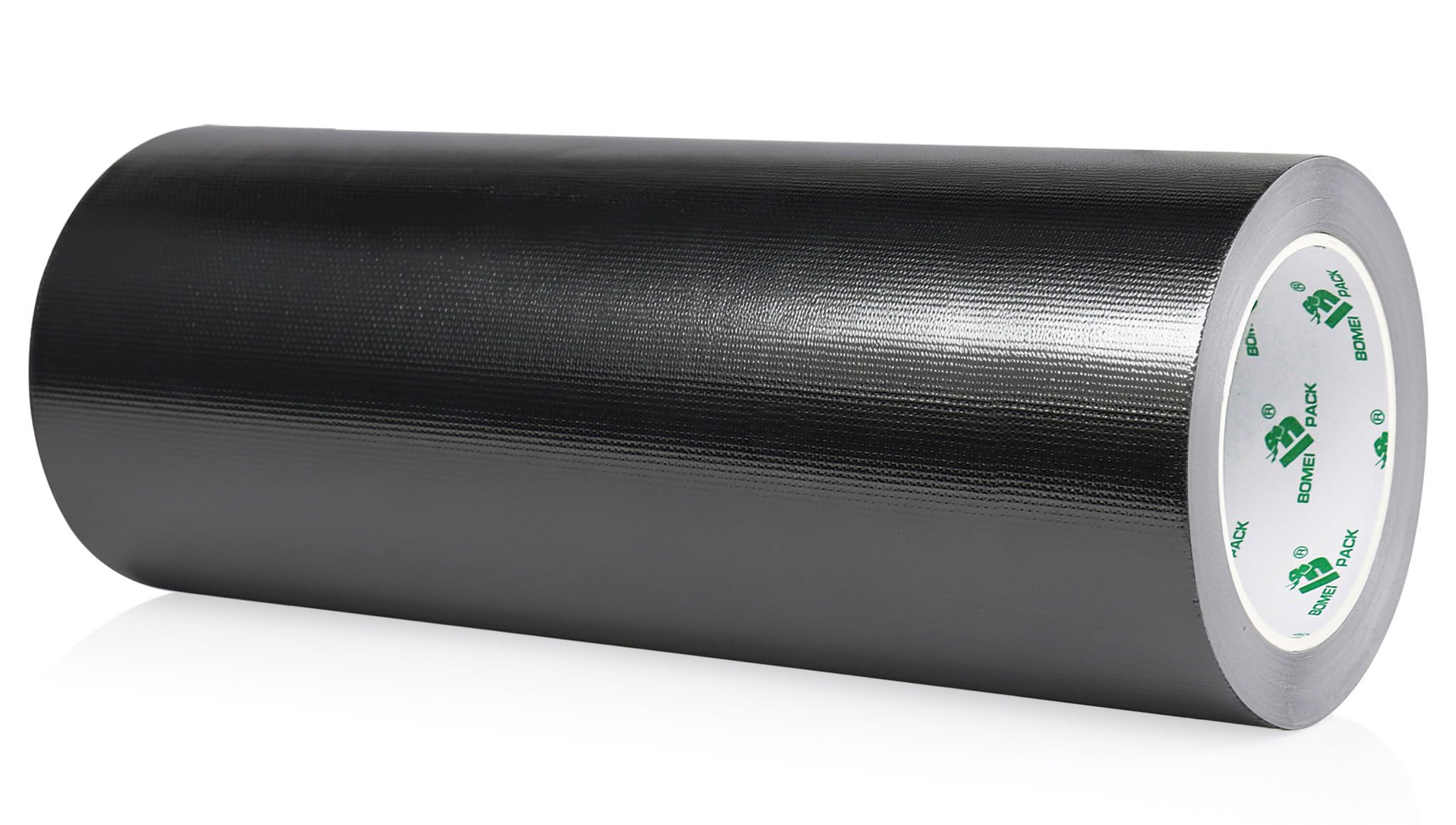 BOMEI PACK Cinta adhesiva de aluminio negra reforzada con malla, 300 mm x 20 m, cinta autoadhesiva de aluminio, resistente al agua y al calor para sellar, reparar y aislar