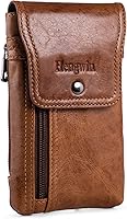 Vista 8 de Hengwin Funda de cuero genuino para teléfono celular para cinturón, funda para cinturón para iPhone 17 Pro Max 16 Pro Max 15 Pro Max 14 Pro Max