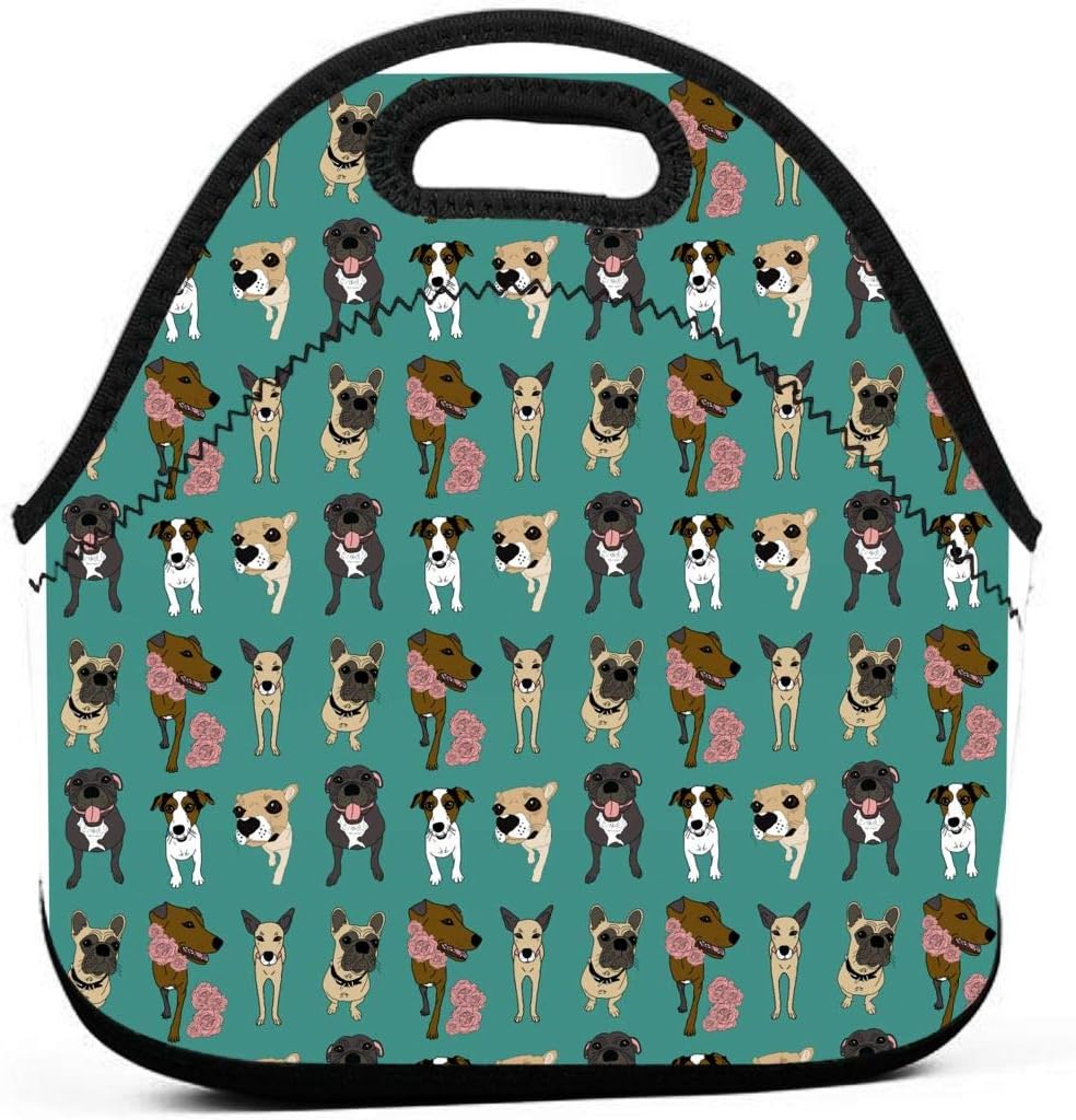 DJUQBWKP Doggy Pattern Portable Lunch Bags,Reusable Picnic