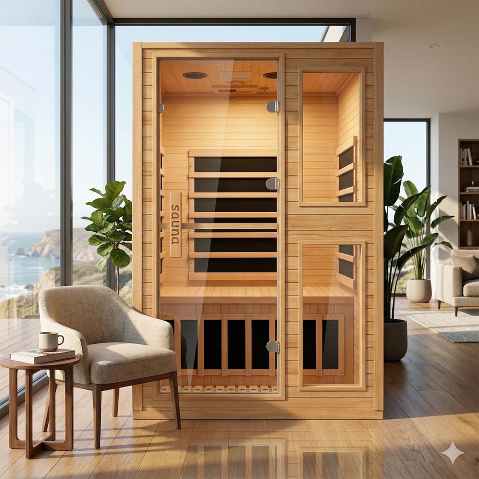 Homsido 2 Person Far Infrared Sauna 1600W