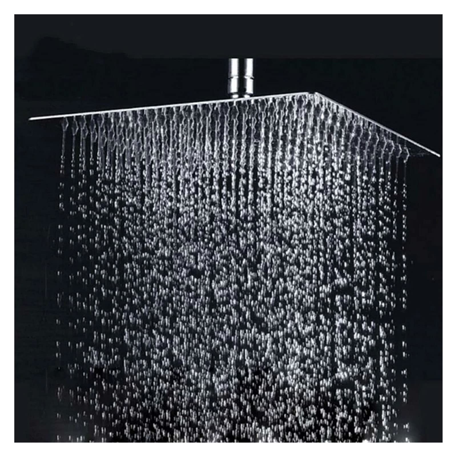 cabezal de ducha Jingxin-Cabezal de ducha de lluvia cuadrado for baño, rociador superior de pared de techo, acabado cromado pulido, opciones de múltiples tamaños, venta al por menor(10 inch)