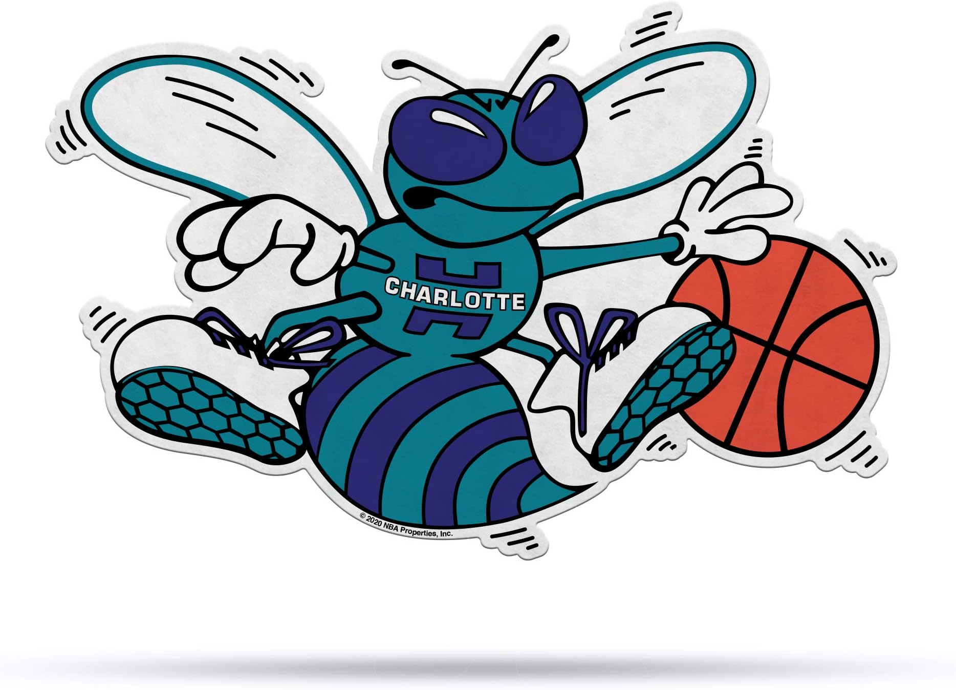 Rico Industries NBA Charlotte Hornets NBA Retro Shape Cut Pennant, Team color, Item footprint: 18" x 18"