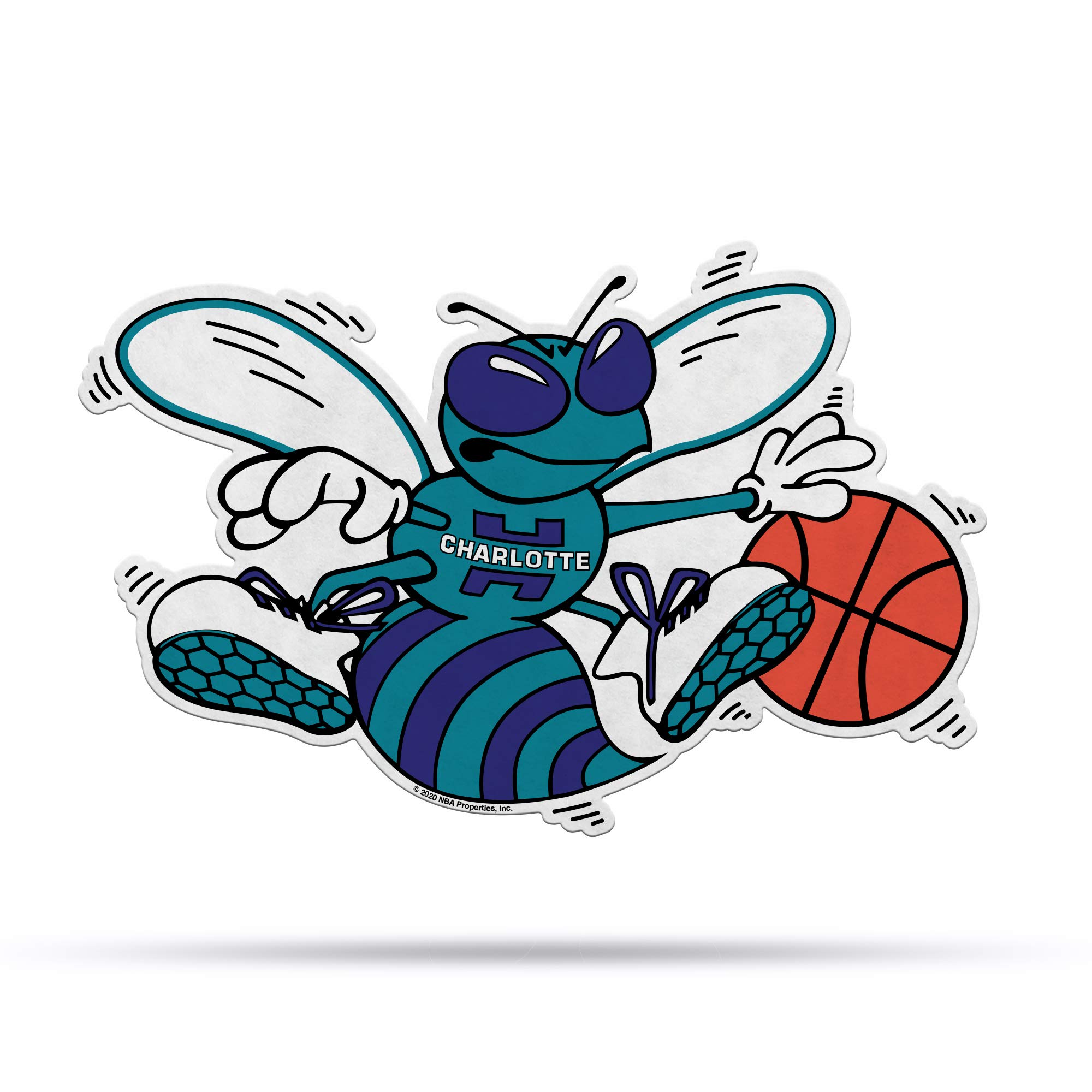 Rico Industries NBA Charlotte Hornets NBA Retro Shape Cut Pennant, Team color, Item footprint: 18" x 18"