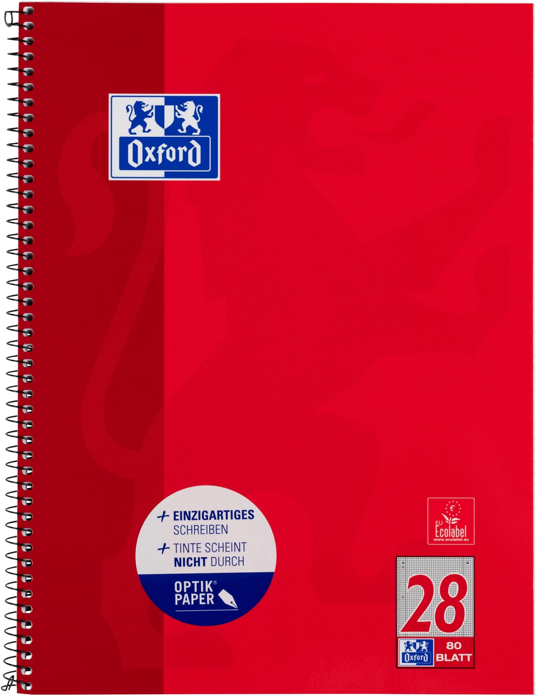 Oxford School Spiral Bind Notebook, A4+, 80 Pages, Perforated