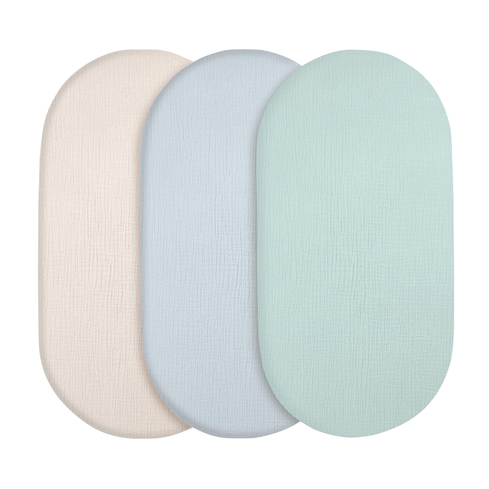 Pram Fitted Sheet 80 x 40 cm, Muslin Bassinet Mattress Cover โ image 1