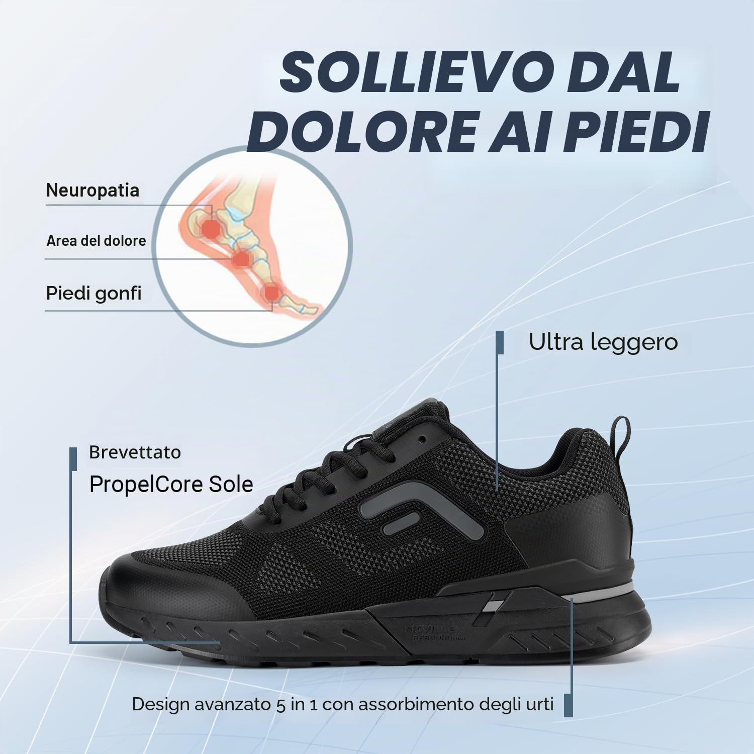 FitVille Scarpe da Camminata Uomo Pianta Larga Sneakers Ginnastica Casual Sportive Scarpe da Corsa Running Larghe Jogging