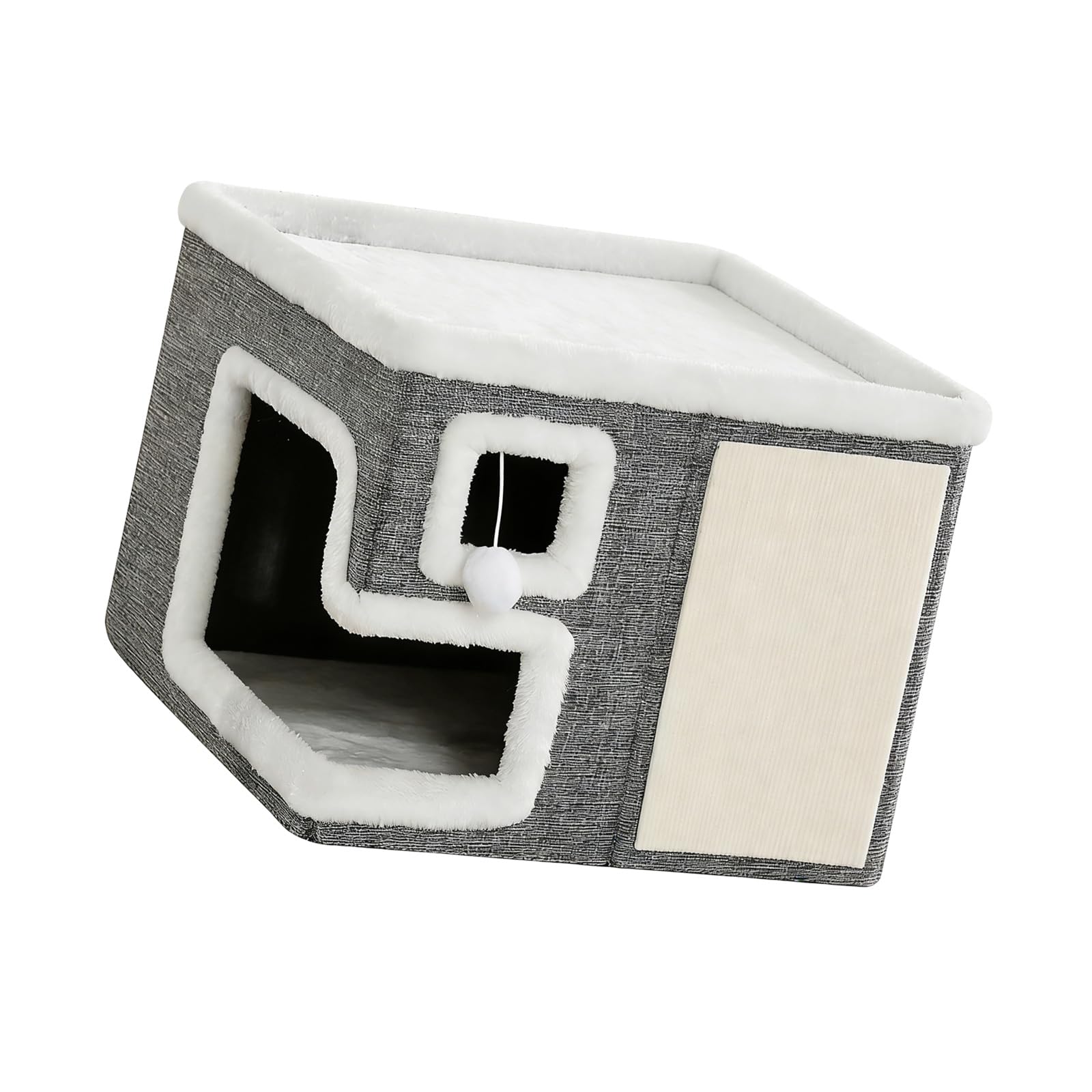 Lit pliable à double étage pour chats avec coussin amovible pour chatons d'intérieur