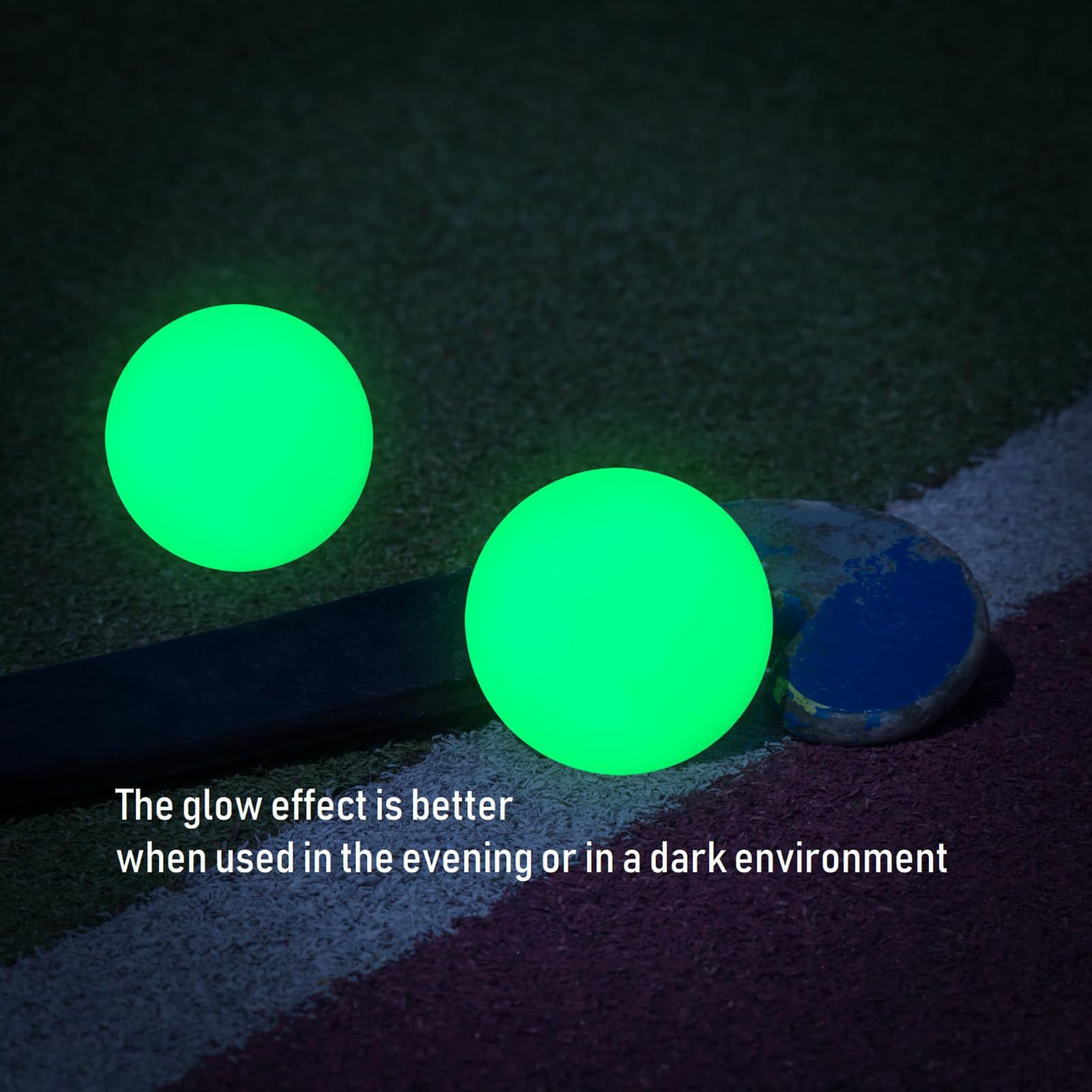 Palla da Hockey Che Si Illumina al Buio, Dischi da Hockey, 2 Palline Sportive Verdi Illuminate, Palle da Hockey su Strada, palloni Sportivi, Regali per Hockey su Pista per Giochi di Hockey