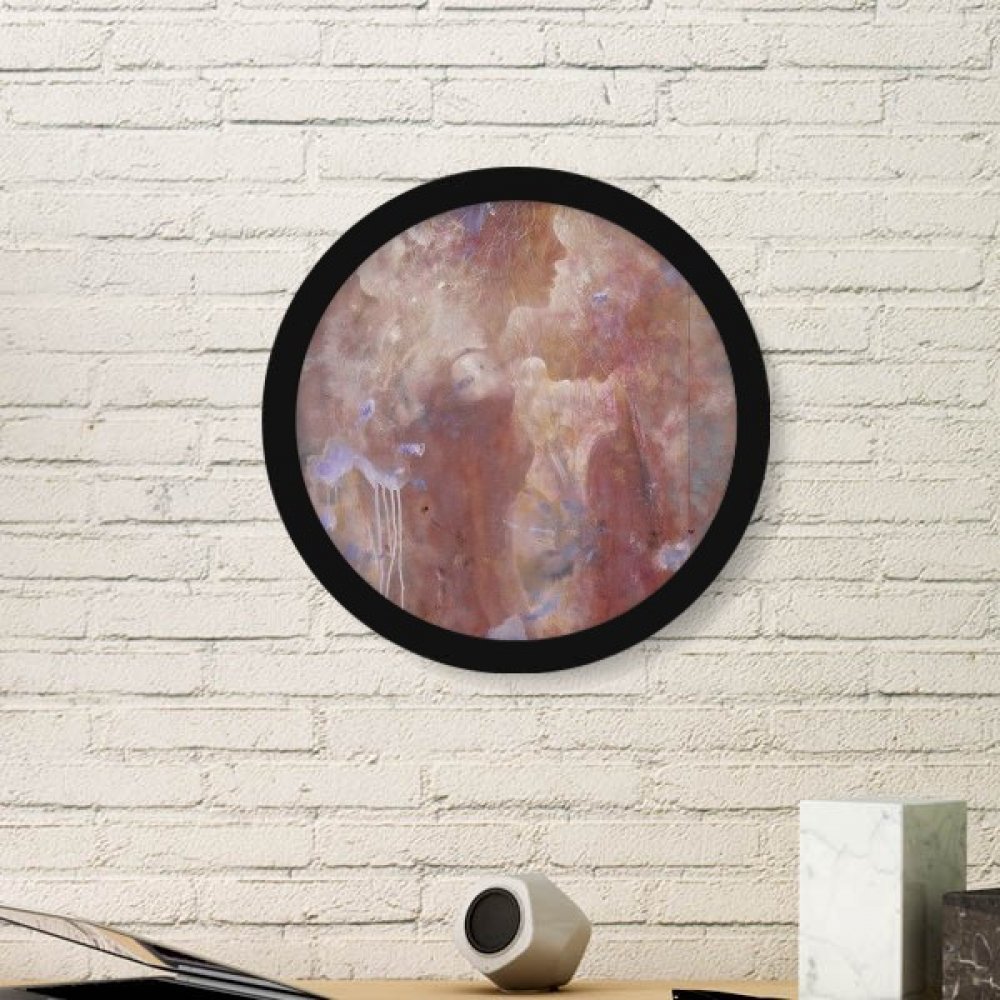 Peinture à l'huile Chaconne Danse cadre rond en bois noir pour votre salon