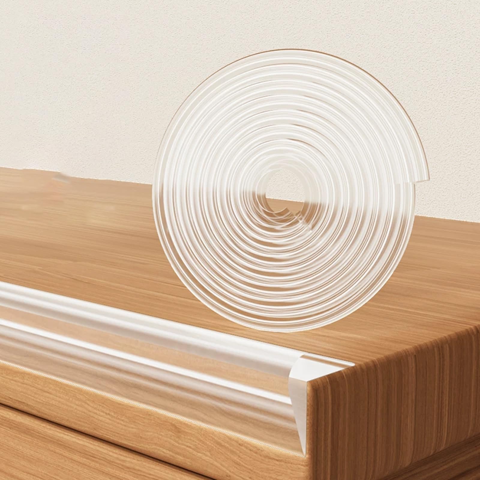Möbel-Eckenschutz, Kantenschutz aus Silikon, Kratz- und Stoßschutz, for Tisch, Kamin, Mehrfarbig, 2–10 m(Transparent,6m/19.6ft)