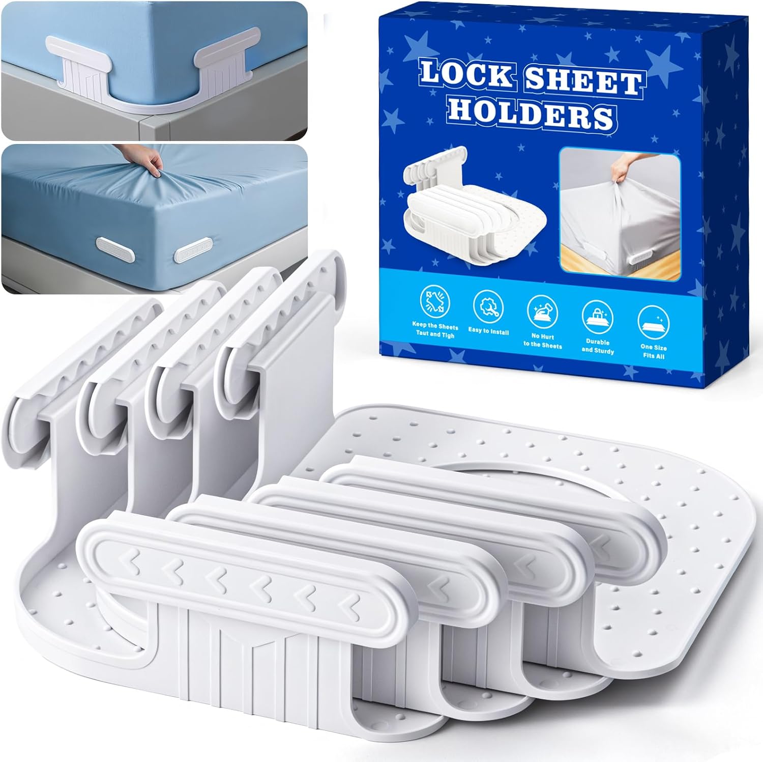 Bed sheet corner holders (4pc) for fitted sheets