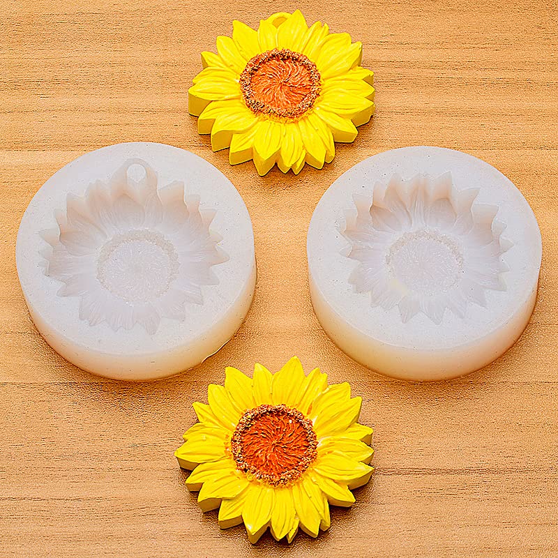 Lot 2 Moules Silicone 3D Fleurs Rotatives – Moules Bougies Parfumées, Savons, Résine, Art Floral Réutilisables Alimentaires