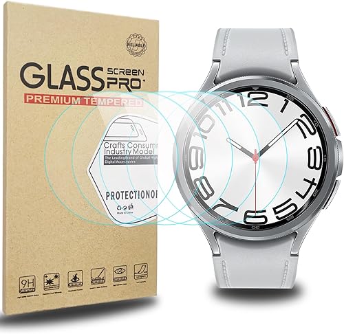 Miniatura 5 de ZPJPPLX Paquete de 5 protectores de pantalla para Galaxy Watch 6 de 1.732 pulgadas, protector de pantalla de vidrio templado impermeable para