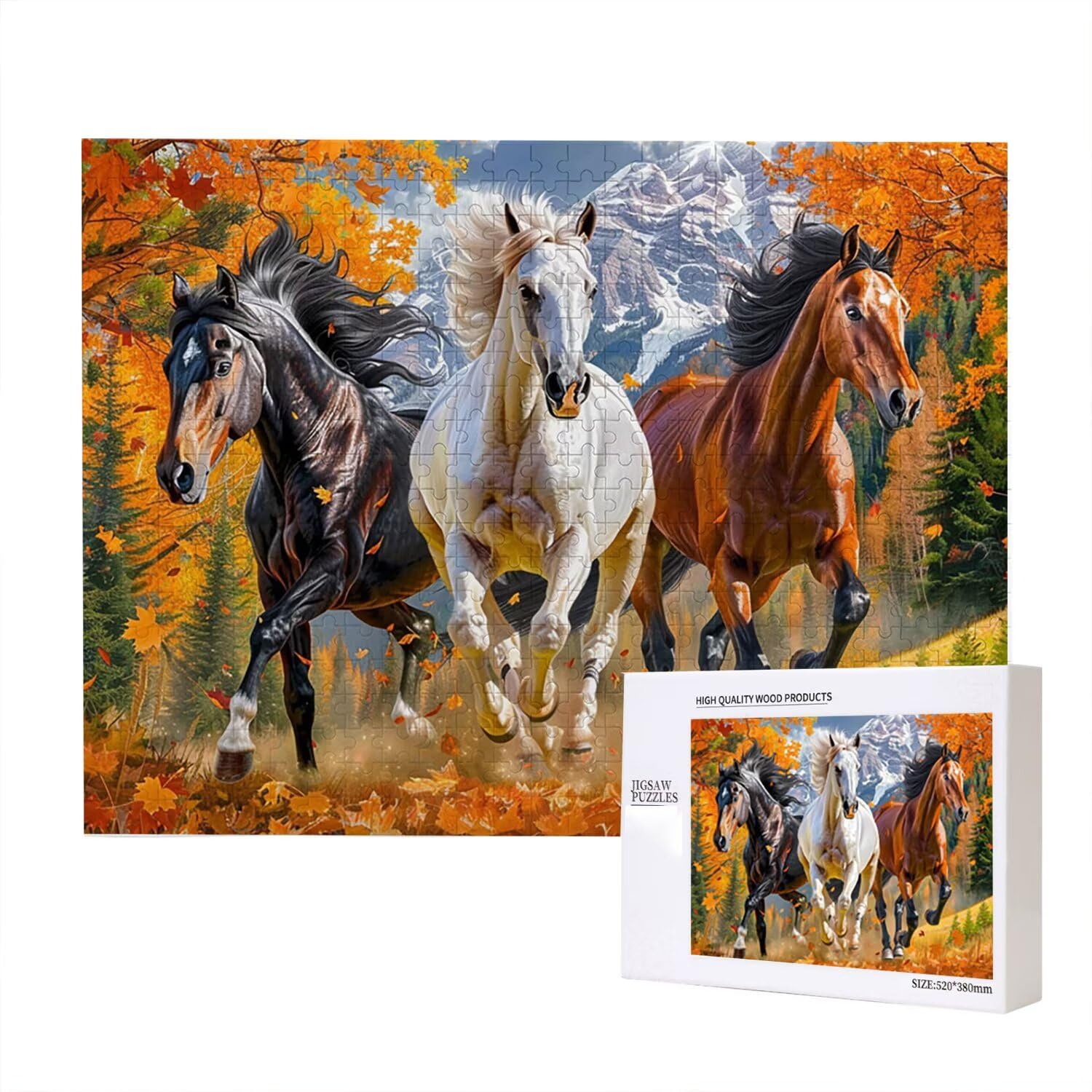 Jigsaw Puzzle, 5000 Pezzi Puzzle Classici, Animali Puzzle Rilassamento Intelligence, Mpossibile Difficile Puzzle Impegnativo per Adulti Puzzle Gioco Familiare, Regalo per Amore Amico Cavallo fr0-949