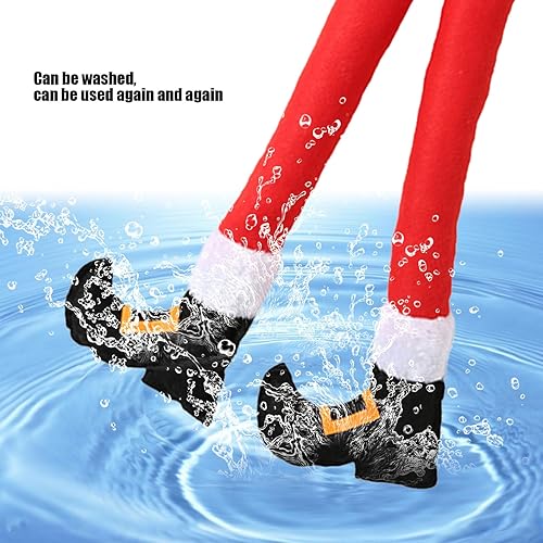 Miniatura 6 de Paquete de 1 pata de elfo de Papá Noel, colgante de pata de maletero de automóvil, decoraciones de felpa de Navidad, tronco a presión o árbol de