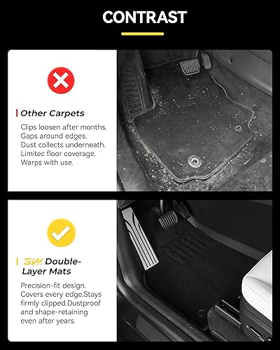 Miniatura 23 de 3W – Tapetes compatibles con Tesla Model Y 2020-2024 y 2025 (no para Juniper), tapetes TPE para todo tipo de clima y revestimiento para maletero