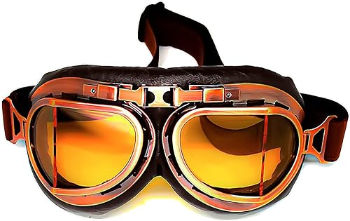 Miniatura 7 de Anteojos de seguridad para motociclismo, motonetas, medio casco clásico para Vespa, estilo aviador, plegable con lentes transparentes