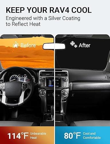 Miniatura 3 de Proadsy Parasol para parabrisas para Toyota RAV4 2013 2014 2015 2016 2017 2018 ajuste personalizado LE XLE Premium híbrido crossover plegable