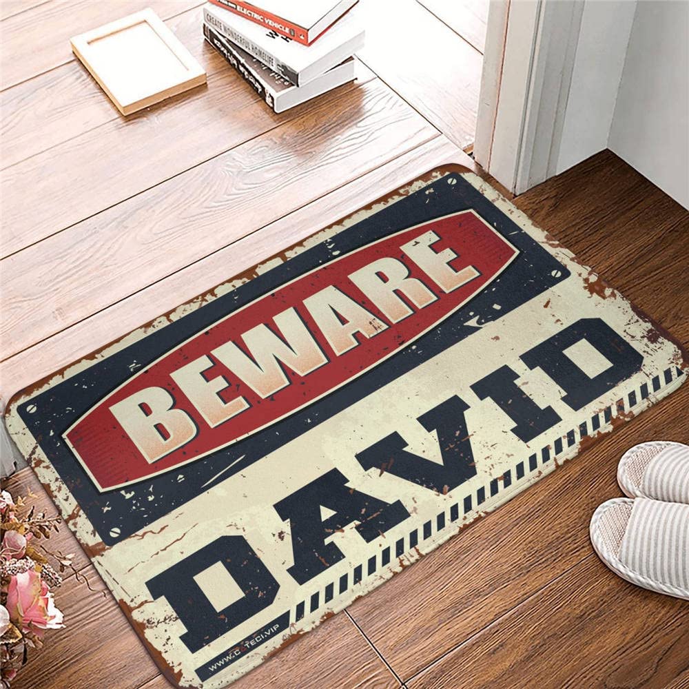 COTECIFall Door Mat Indoor Beware Of David Mat Farmhouse Bathroom Mats Indoor Door Mat Non Slip (Size : 40X60CM)