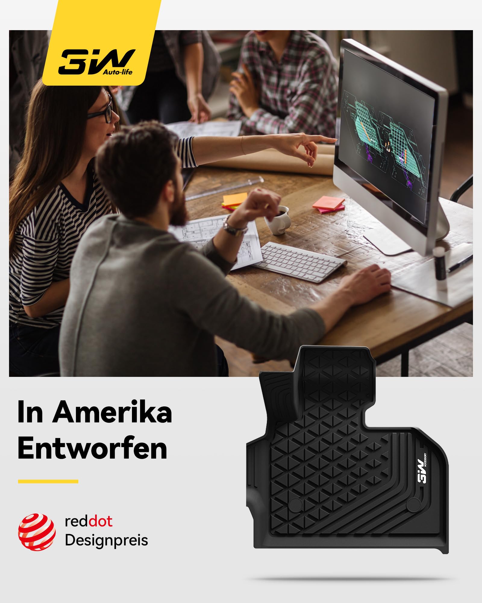 3W Fußmatten & Kofferraumwanne für BMW iX i20 2022-2025 | TPE Thorex™ Allwetter | 3D Maßgeschneiderte Passform | Hundefreundlich Auto Zubehör | Wasserdicht & Kratzfest | Antirutsch