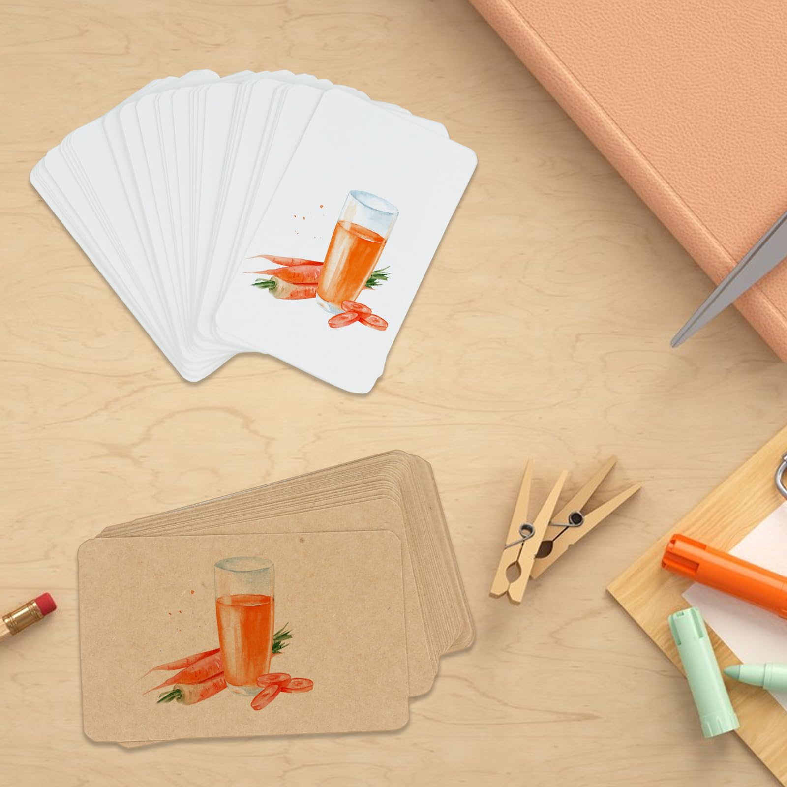 YUUTIAL Lot De 200 Cartes Vierges 9x5,3 Cm - Papier 200g/m² Pour Cartes De Visite, Postales, Jeux Et Invitations