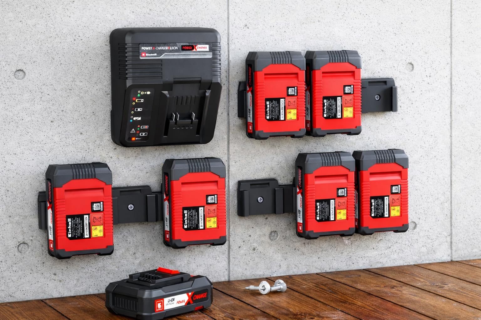 NewGround Designs Uchwyt ścienny do akumulatora do akumulatorów Einhell 18 V Power-X-Change uchwyt ścienny (3 akumulatory)