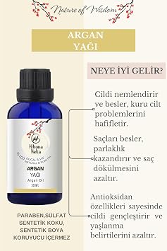 Argan Yağı (Argan Oil) Sertifikalı%100 Saf ve Doğal Soğuk Sıkım 50 ml