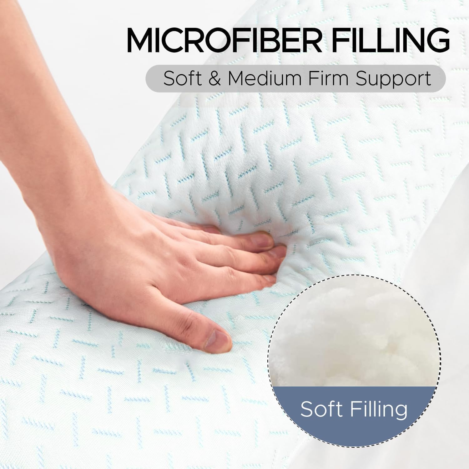 SCHNAUZER HOME Cooling Body Pillow for Adults - Soft Long Bed Pillows Insert for Sleeping - Removable Washable Cover & Shredded Memory Foam - Swan Shaped Pregnancy Side Sleeper Pillow 49 Inch (Blue)