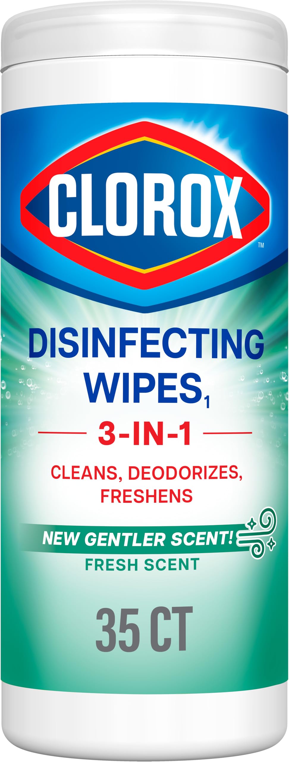 Disinfecting Cleaning Wipes, Bleach Free, Fresh Scent, 35 Count (Pack May Vary)