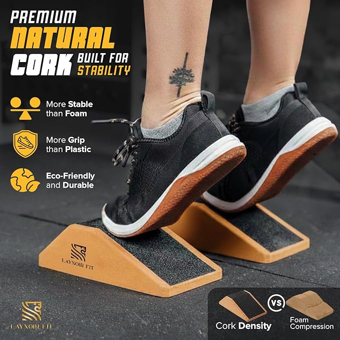 Cuña de Sentadilla Antideslizante de Corcho, 2 Pack miniatura 2