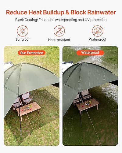 Miniatura 5 de VEVOR Versatility - Tienda de campaña para campamento, toldo para automóvil, protección UV50+ PU3000mm, refugio solar para plataforma trasera de