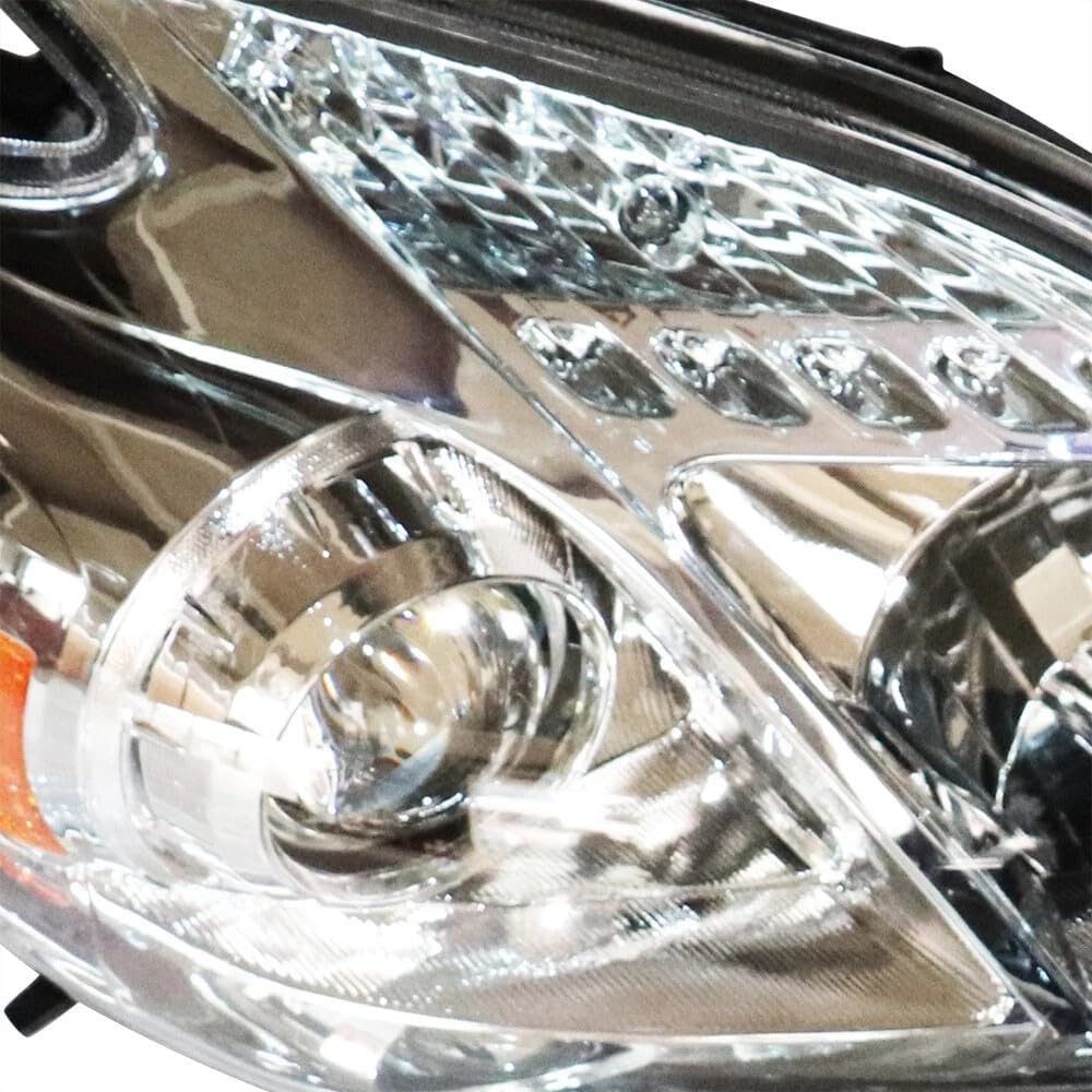 Passenger Side Halogen Headlight Assembly, Front Headlamp, For 2010-2011 Toyota Prius 1.8L, Direct Replacement for OEM 8113047211 (Right Passenger Side)