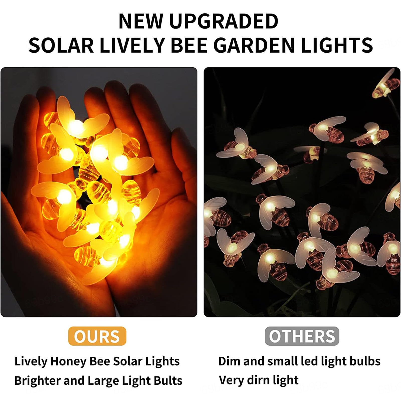 Abeja Lucié Rnaga Luz Solar Exterior Jardin, 4 Piezas LuciéRnaga Con 6/8/10bolas Luces Solares, IluminacióN AutomáTica Guirnaldas Solares Led Exterior Jardin
