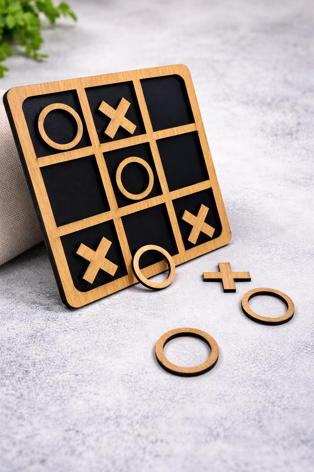 SKYVILLA Wooden Tic Tac Toe Game for Kids & Adults – Educational Strategy Board Game – Classic Noughts & Crosses Wooden Set 4