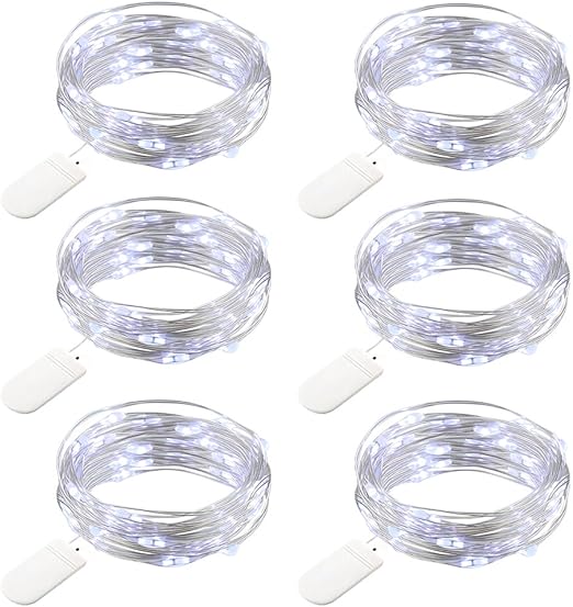GDEALER 6 Pack Fairy String Lights Christmas Decor 7.2ft