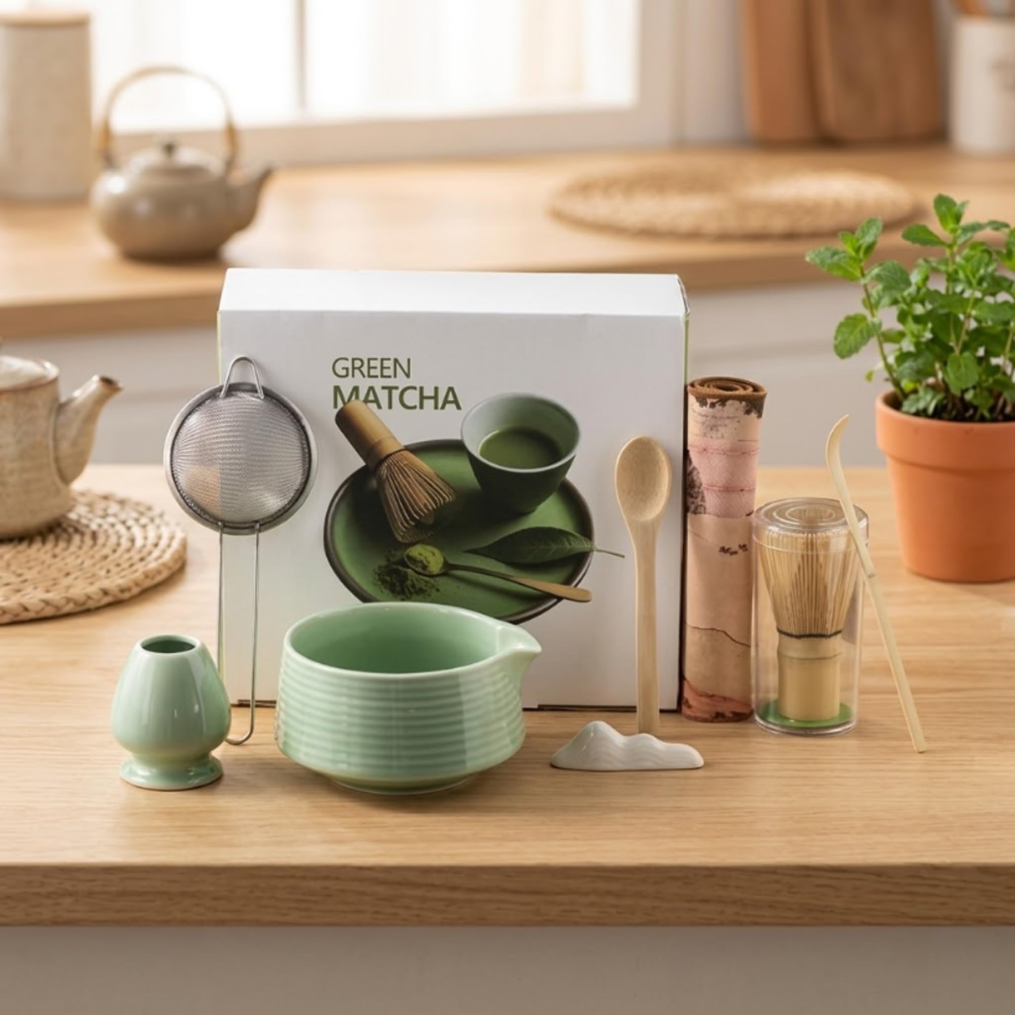 Simplifi Nest 9-Piece Premium Matcha Tea Set|Luxury Japanese Matcha Kit with Ceramic Bowl, Bamboo Whisk, Scoop, Spoon, Strainer & Accessories|Celebrity-Endorsed, Best-in-Class Gift for Matcha Lovers-image-45