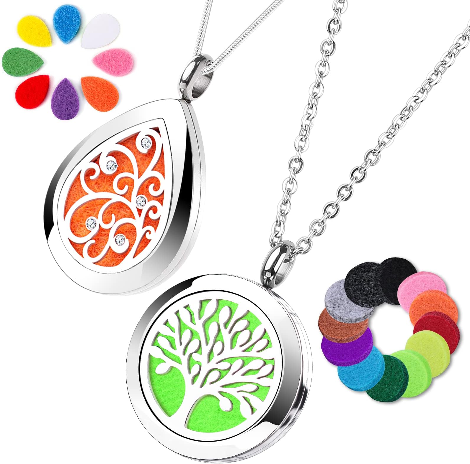 Diffuser Necklace 2PCS with 17mm Felt Pads