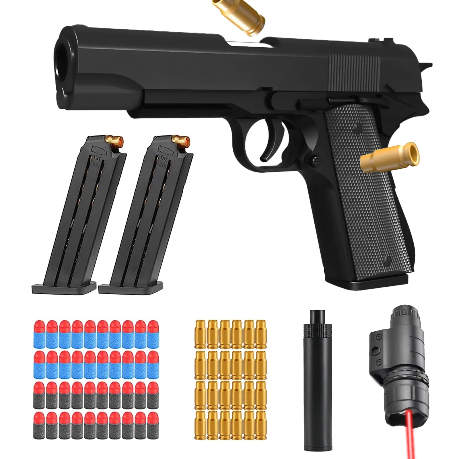 Spielzeug Pistole,Schaumstoff-Blaster,Soft Foam Bullet Blaster Toy,Schaumstoff-Blaster Toy Gun,Soft Foam Bullet Toy,Blaster Toy Gun,Sicherheitstraining oder Spiel,für 14+