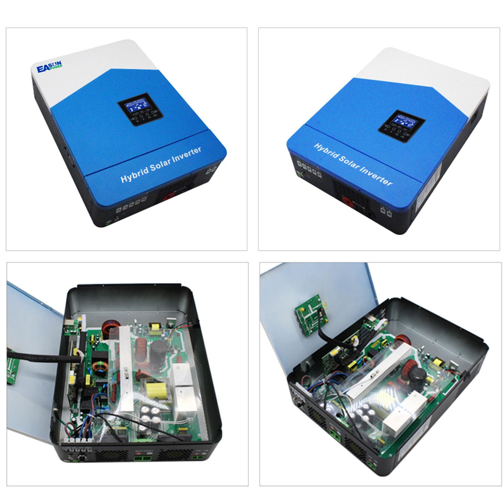 POWLAND 4.2KVA 3,8KW Hybrid wechselrichter 24V, netzunabhängiger Reiner Sinus-Wechselrichter, AC-Ausgang 230V, PV 55-430VDC, 110A Ladestrom, für AGM Gel Lithium-Batterie, mit WiFi-Modul
