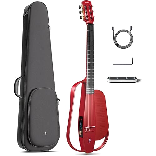 Enya Acoustic-Electric Carbon Fiber Classical Nylon String Travel Guitar NEXG 2N with 50W Wireless Speaker, Thickened Gig Bag, Footswitch Pedal, Charging Cable, Adjusting Wrench
