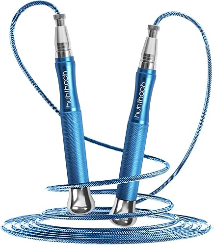 Cuerda de saltar con peso de velocidad con mecanismo de bloqueo seguro, giro suave de 360, asas antideslizantes con textura mate, cuenta con 2