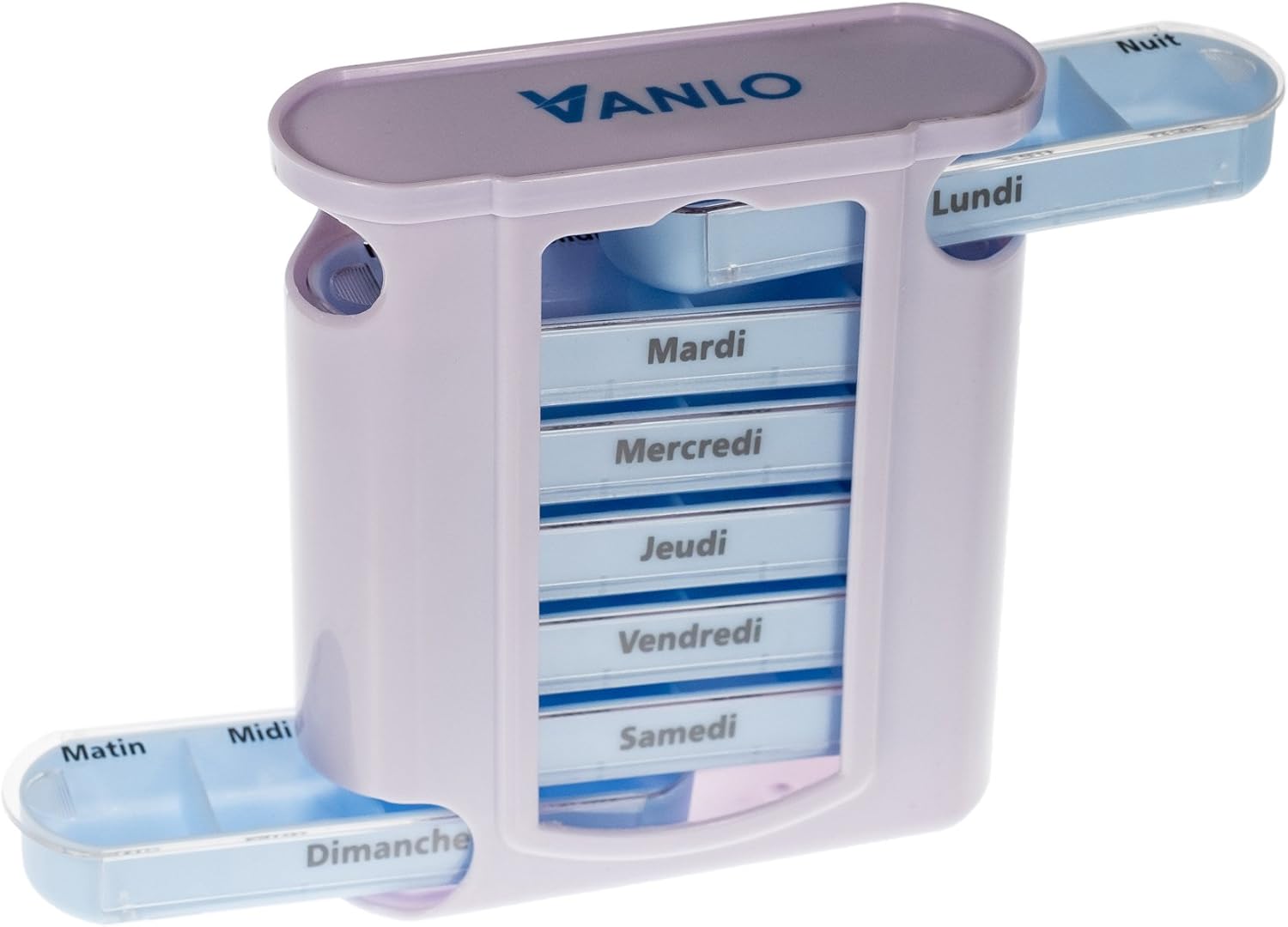 Tower Pillbox Pill box with 4 daily schedule lines French BigaMart